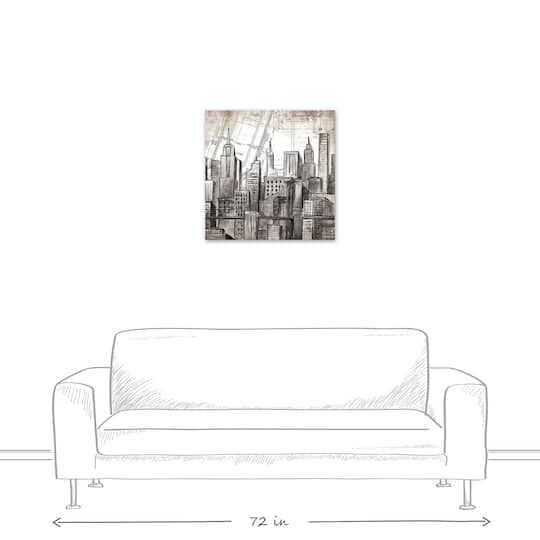 Sketched Skyline 24" x 24" Canvas Wall Art